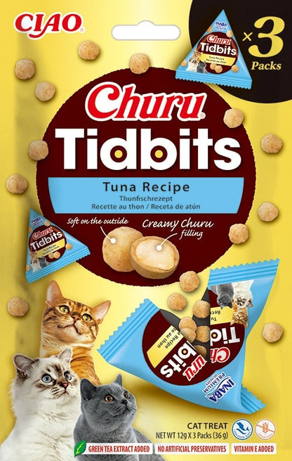 INABA Churu Tidbits Kattensnack - Tonijn Recept (3 stuks) - Dierenshop Lady
