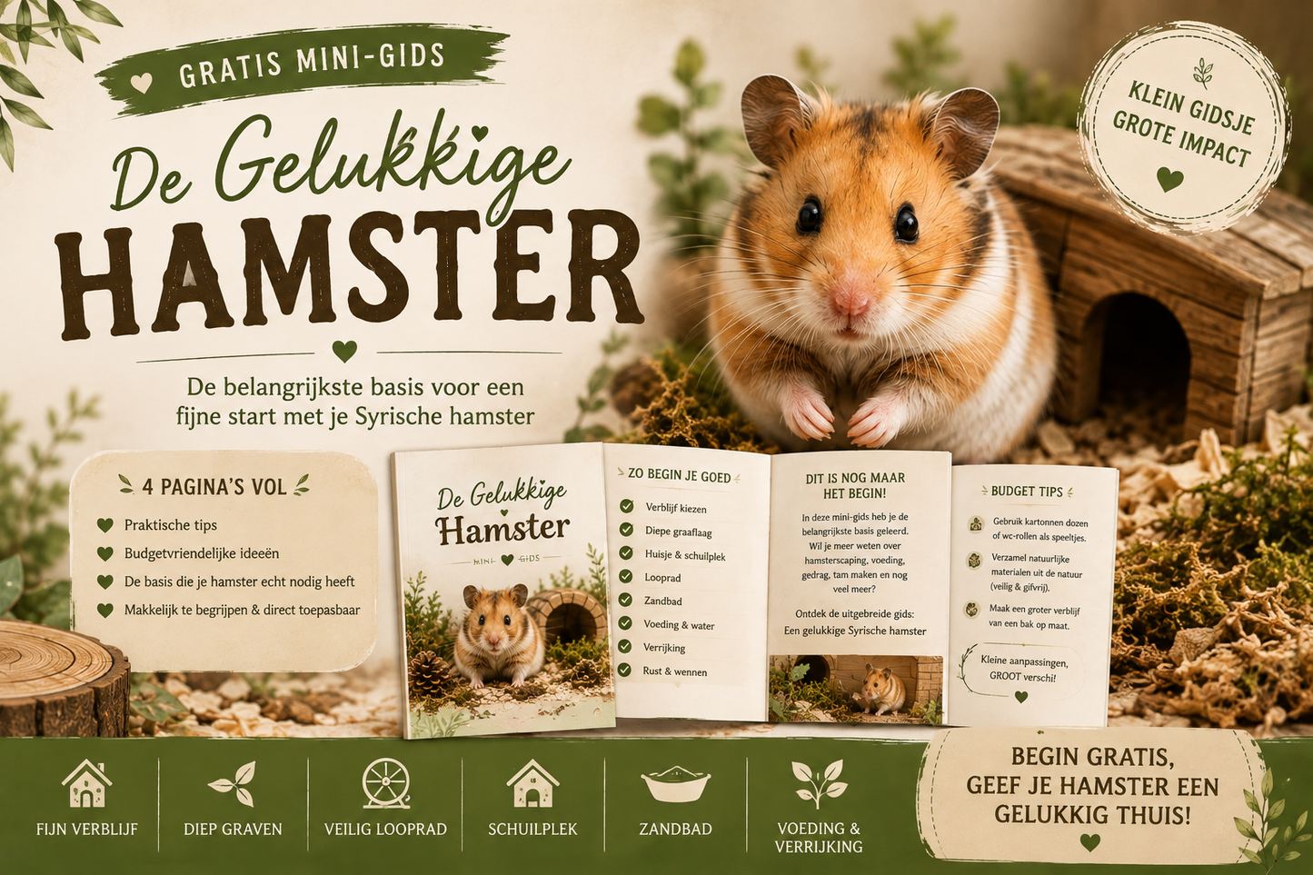 E-book | gratis minigids | Een gelukkige Syrische hamster