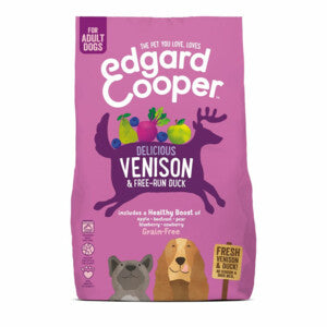 Edgard & Cooper - Adult Fresh Venison & Free-Run Duck with apple, beetroot, pear & blueberry - Dierenshop Lady
