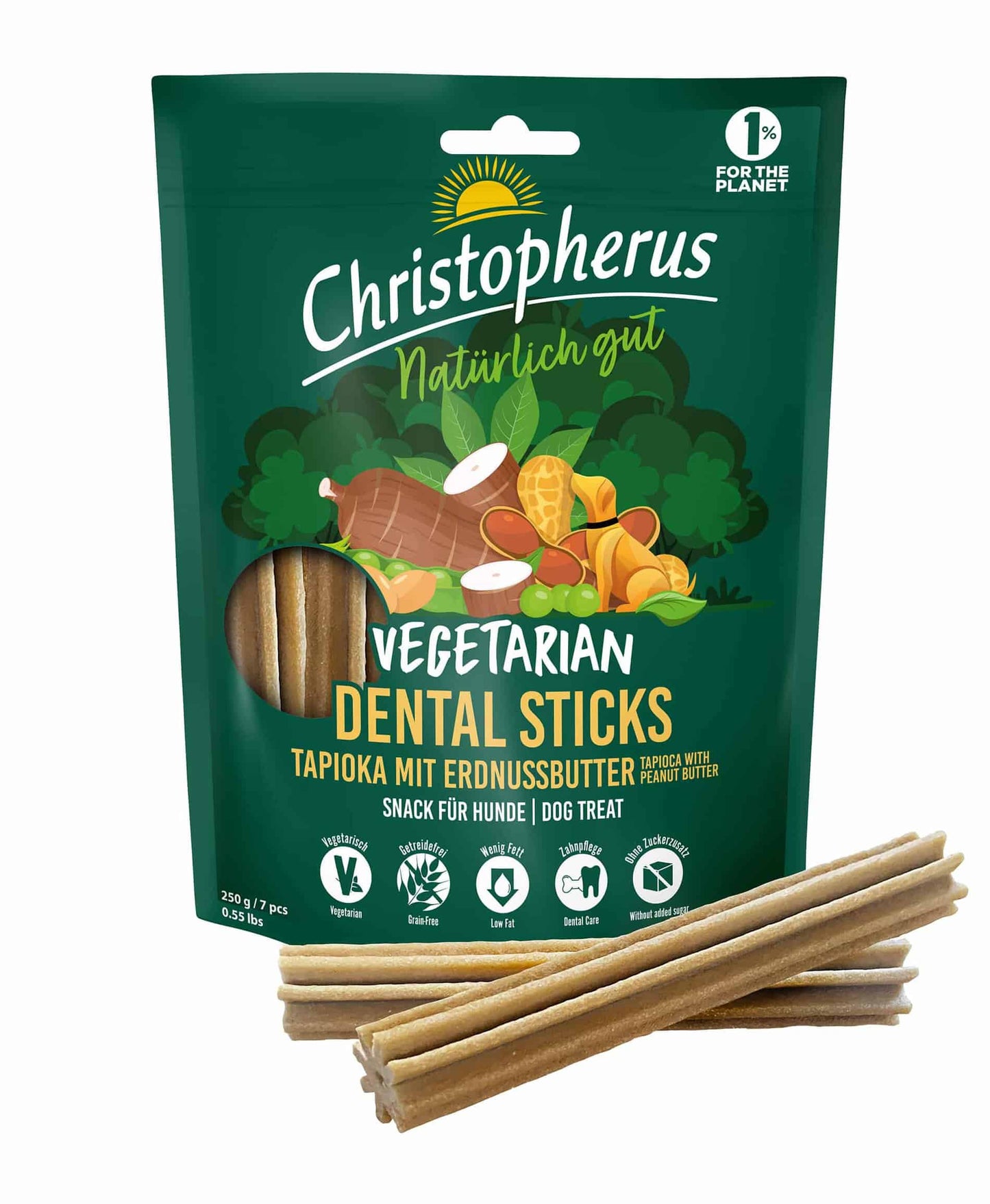 Christopherus - Dental Sticks Tapioca with Peanut Butter - Dierenshop Lady