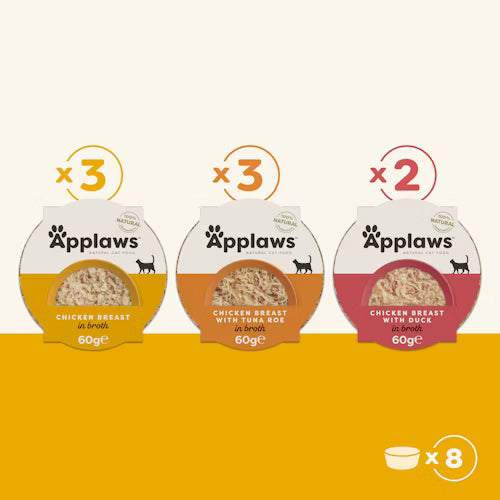 Applaws - Pots Multipack Chicken Selection 8 x 60 gr - Dierenshop Lady