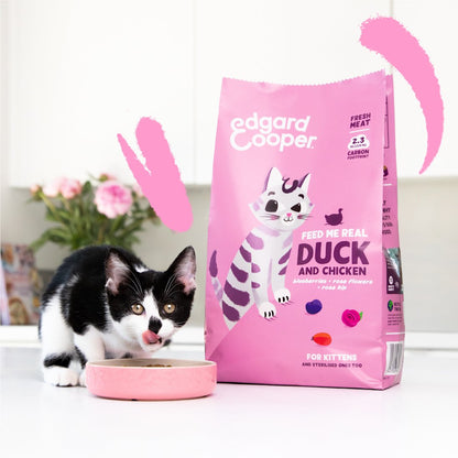Edgard & Cooper - Kitten Fresh Free-Run Duck and Free-Range Chicken with blueberries, roseflowers and rosehip - Dierenshop Lady
