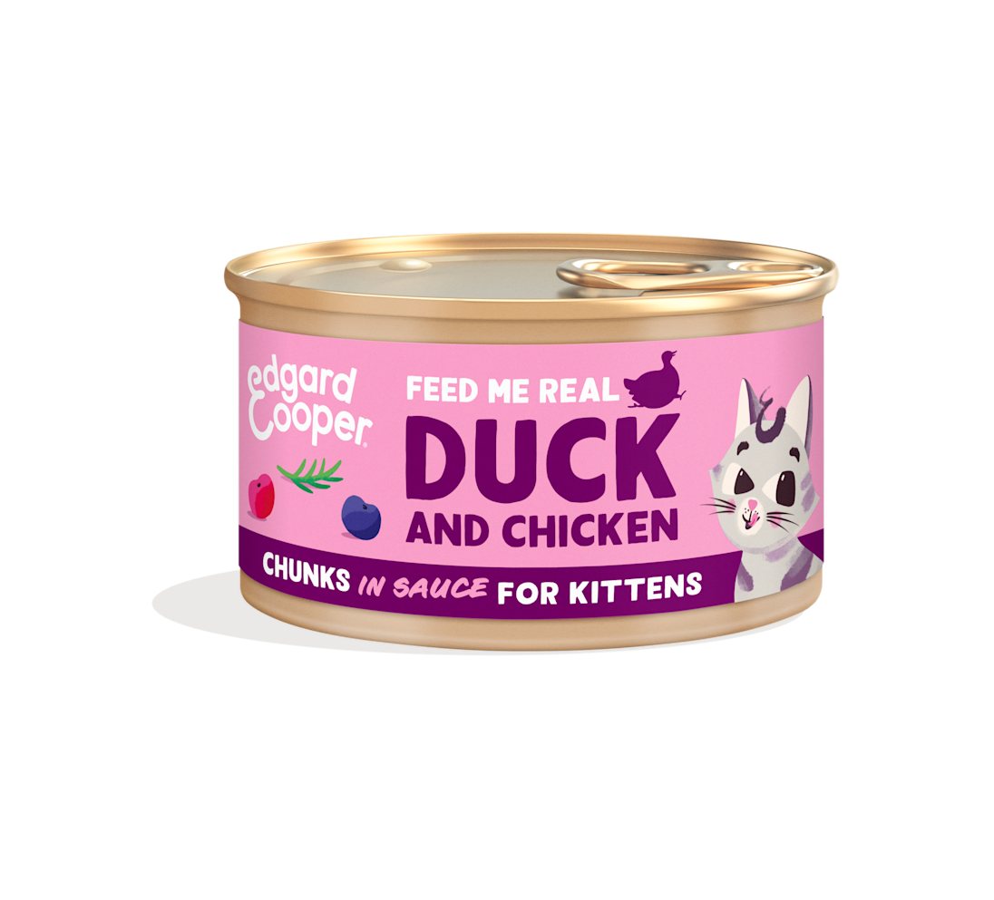 Edgard & Cooper - Kittens Free-run Duck and Chicken chunks in sauce - Dierenshop Lady