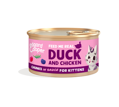 Edgard & Cooper - Kittens Free-run Duck and Chicken chunks in sauce - Dierenshop Lady